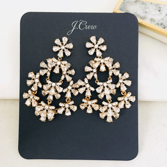 J. Crew Jewelry - Floral chandelier earrings